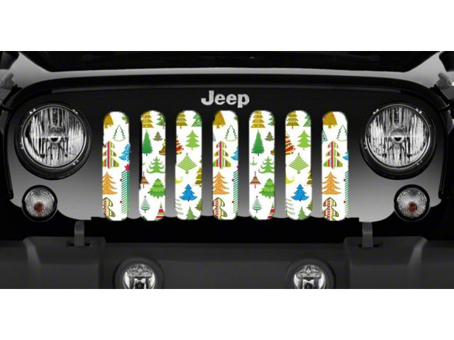 Grille Insert; Christmas Cheer (18-24 Jeep Wrangler JL w/o TrailCam)