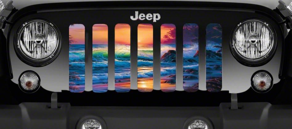 Jeep Wrangler Grille Insert Colorful Beach 07 18 Jeep Wrangler Jk Free Shipping 8031