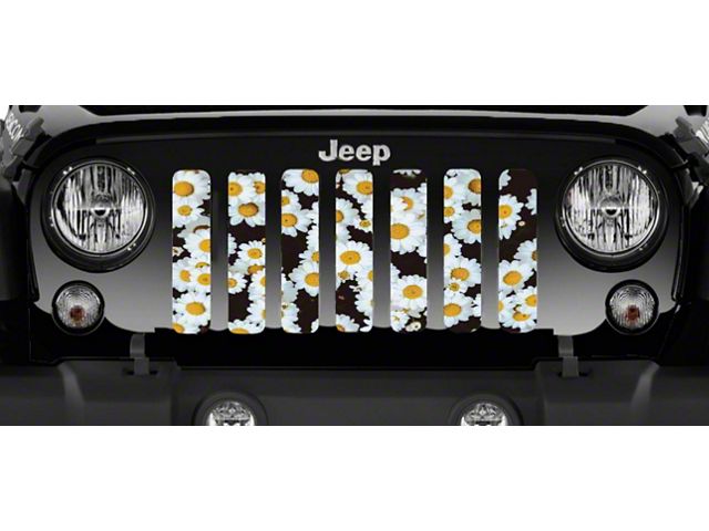 Grille Insert; Daisies (18-24 Jeep Wrangler JL w/o TrailCam)