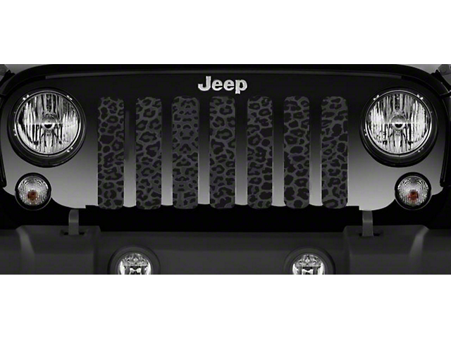 Grille Insert; Dark Gray and Black Leopard Print (76-86 Jeep CJ5 & CJ7)