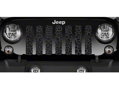 Grille Insert; Dark Gray and Black Leopard Print (76-86 Jeep CJ5 & CJ7)