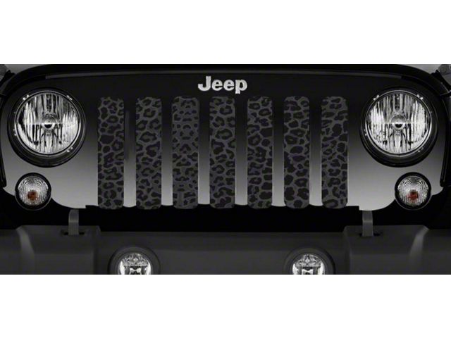 Grille Insert; Dark Gray and Black Leopard Print (87-95 Jeep Wrangler YJ)
