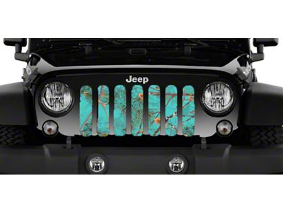 Grille Insert; Dirty Girl Teal Serenity Woodland Camo (97-06 Jeep Wrangler TJ)