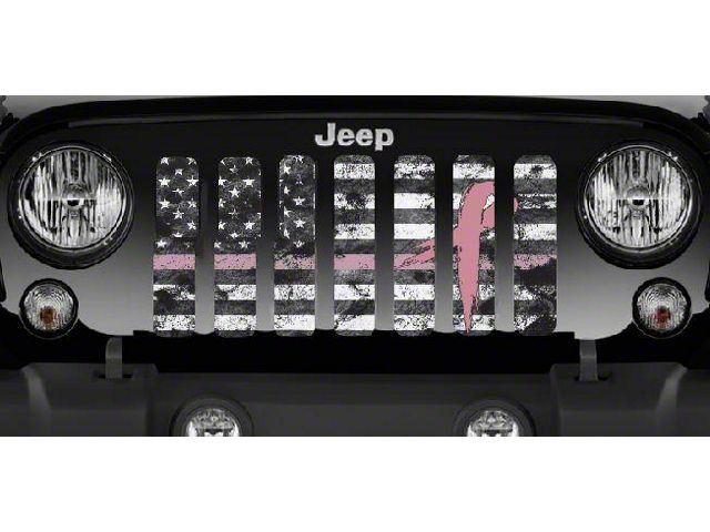 Grille Insert; Dirty Grace Tactical Pink Ribbon (76-86 Jeep CJ5 & CJ7)