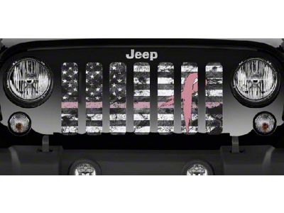 Grille Insert; Dirty Grace Tactical Pink Ribbon (97-06 Jeep Wrangler TJ)