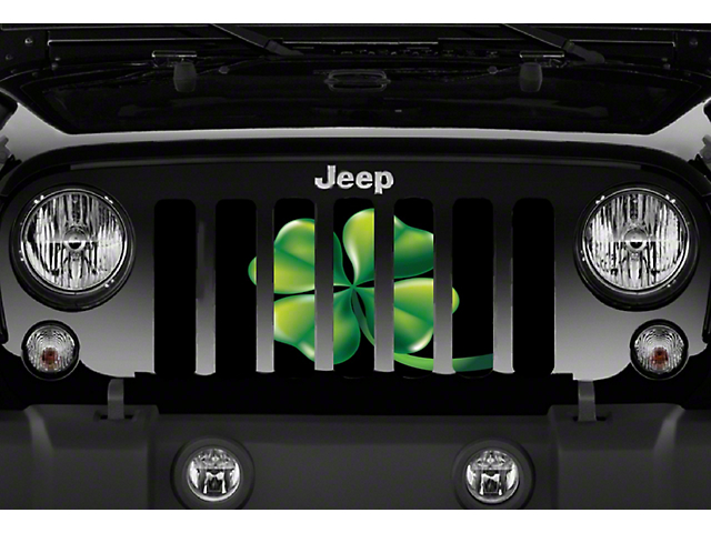 Grille Insert; Four Leaf Clover (18-23 Jeep Wrangler JL w/o TrailCam)