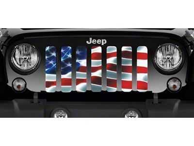 Grille Insert; Freedom American Flag (76-86 Jeep CJ5 & CJ7)