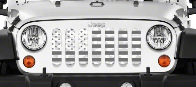 Grille Insert; Ghost American Camo Flag (76-86 Jeep CJ5 & CJ7)