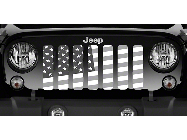 Grille Insert; Ghost Tactical Slanted American Flag (76-86 Jeep CJ5 & CJ7)