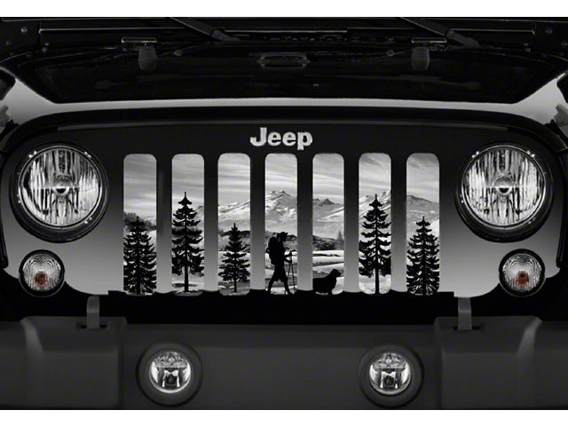 Grille Insert; Hiker Gray Mountain (18-24 Jeep Wrangler JL w/o TrailCam)