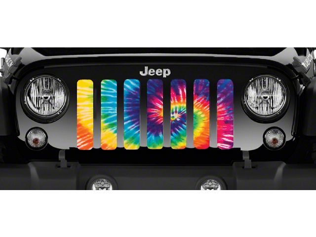 Grille Insert; Hippie Life Tie Dye (18-24 Jeep Wrangler JL w/o TrailCam)