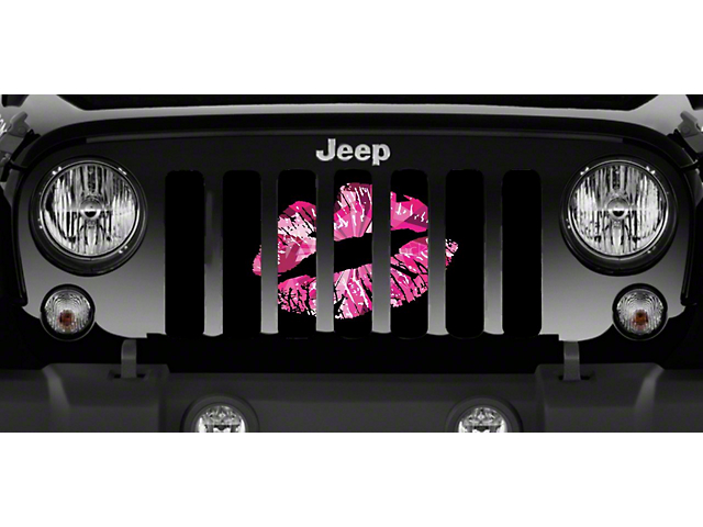Grille Insert; Kisses (18-23 Jeep Wrangler JL w/o TrailCam)