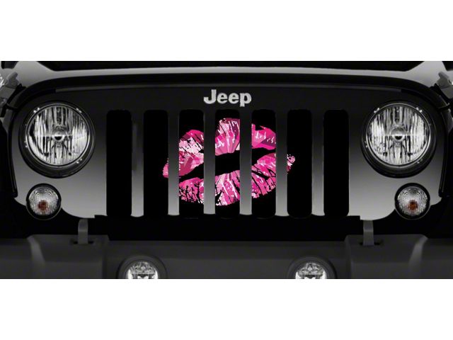 Grille Insert; Kisses (18-24 Jeep Wrangler JL w/o TrailCam)