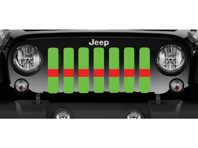 Grille Insert; Lime Green Red Line (20-24 Jeep Gladiator JT)