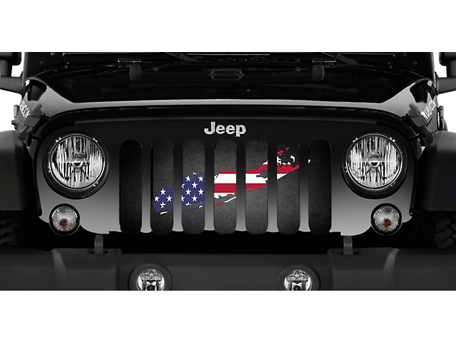 Grille Insert; Long Island Old Glory (97-06 Jeep Wrangler TJ)