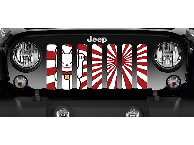 Grille Insert; Lucky Cat (18-23 Jeep Wrangler JL w/o TrailCam)