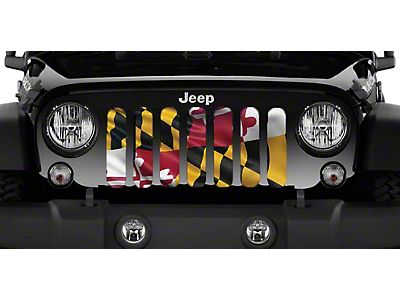 Jeep Wrangler Grille Insert; Maryland State Flag (07-18 Jeep Wrangler JK) -  Free Shipping