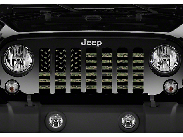 Grille Insert; MARPAT Green Digi American Flag (97-06 Jeep Wrangler TJ)