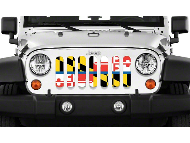Grille Insert; Maryland Back the Blue (18-23 Jeep Wrangler JL w/o TrailCam)