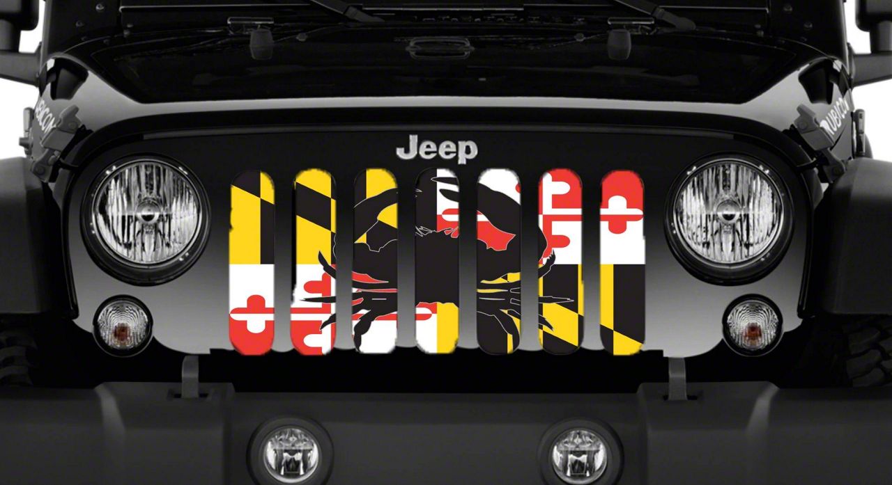 Grille Insert; Maryland Crab Flag (18-23 Jeep Wrangler JL w/o TrailCam)