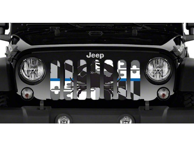 Grille Insert; Maryland Tactical Crab Back the Blue (18-24 Jeep Wrangler JL w/o TrailCam)