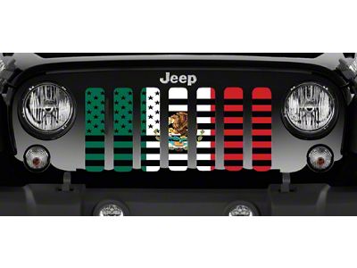 Grille Insert; Mexican American Flag (07-18 Jeep Wrangler JK)