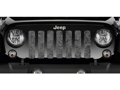 Grille Insert; Moab Topography Map Canyon Lands Gray (76-86 Jeep CJ5 & CJ7)