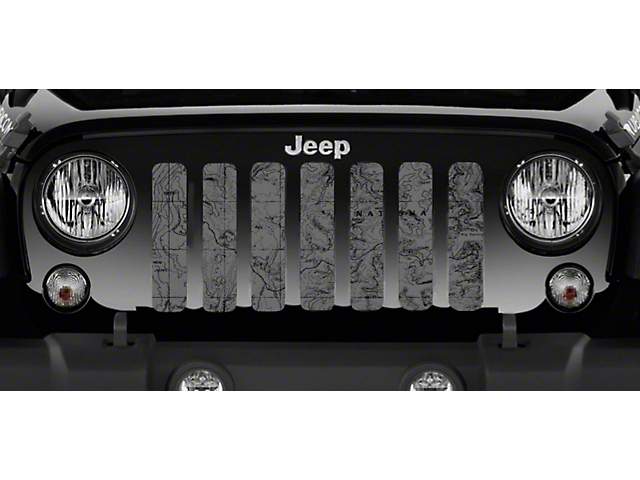 Grille Insert; Moab Topography Map Canyon Lands Gray (20-23 Jeep Gladiator JT)