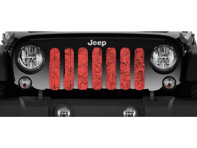 Grille Insert; Moab Topography Map Canyon Lands Red (76-86 Jeep CJ5 & CJ7)