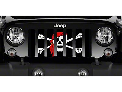 Jeep Wrangler Grille Insert; One Eye Jack Pirate Flag (07-18 Jeep Wrangler  JK) - Free Shipping