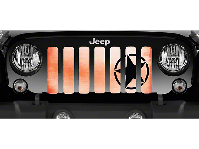 Grille Insert; Oscar Mike Orange Ombre (18-23 Jeep Wrangler JL w/o TrailCam)