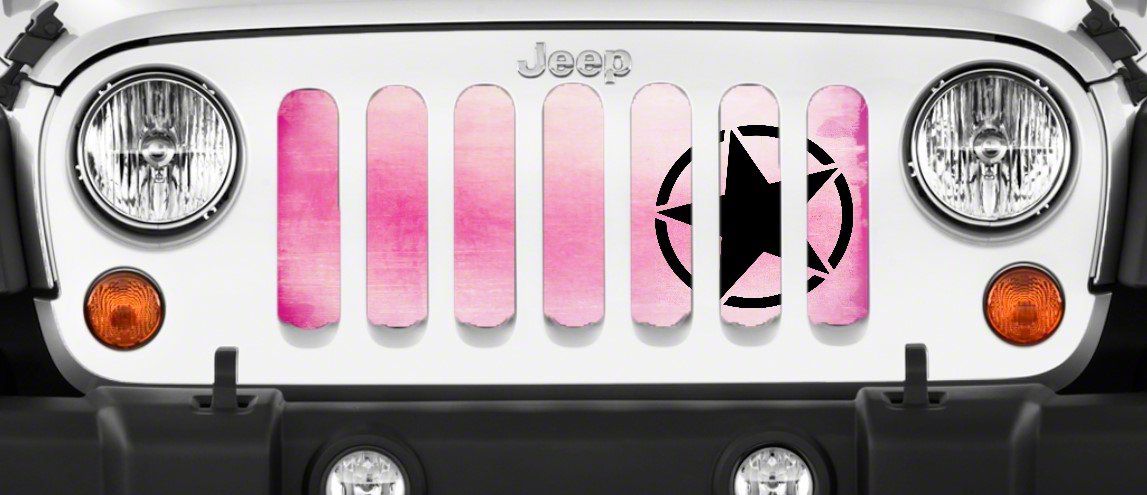 Grille Insert; Oscar Mike Pink Ombre (76-86 Jeep CJ5 & CJ7)