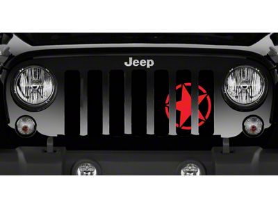 Grille Insert; Oscar Mike Red (76-86 Jeep CJ5 & CJ7)