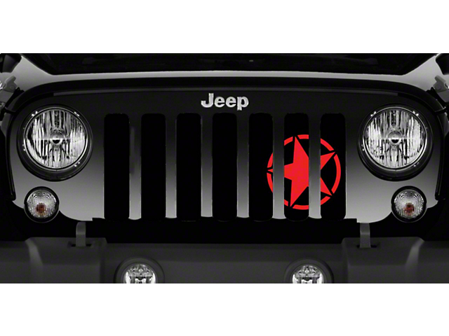 Grille Insert; Oscar Mike Red (07-18 Jeep Wrangler JK)