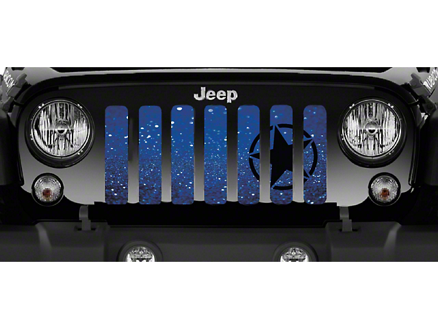 Grille Insert; Oscar Mike Royal Blue (18-23 Jeep Wrangler JL w/o TrailCam)