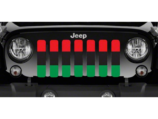Grille Insert; Pan-African American Flag (20-24 Jeep Gladiator JT)
