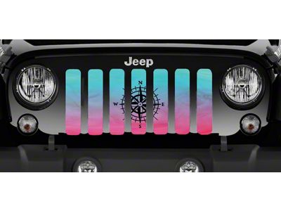 Grille Insert; Pink and Teal Ombre Compass (20-24 Jeep Gladiator JT)