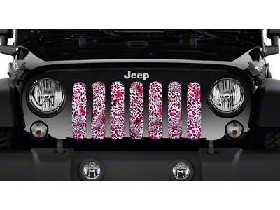 Grille Insert; Pink Leopard Print (76-86 Jeep CJ5 & CJ7)
