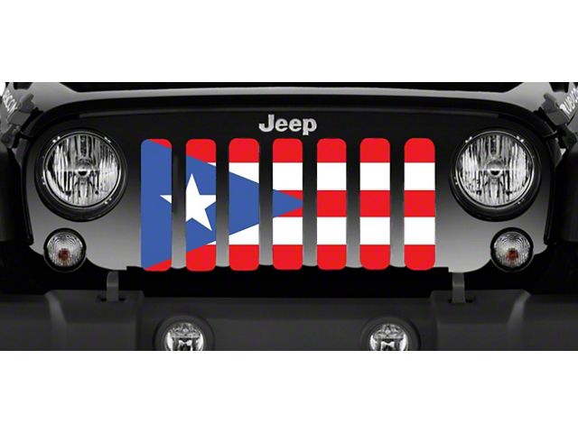 Grille Insert; Puerto Rico Flag (20-24 Jeep Gladiator JT)