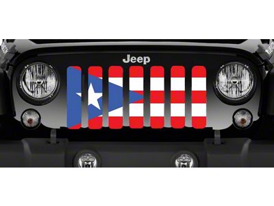 Grille Insert; Puerto Rico Flag (18-24 Jeep Wrangler JL w/o TrailCam)