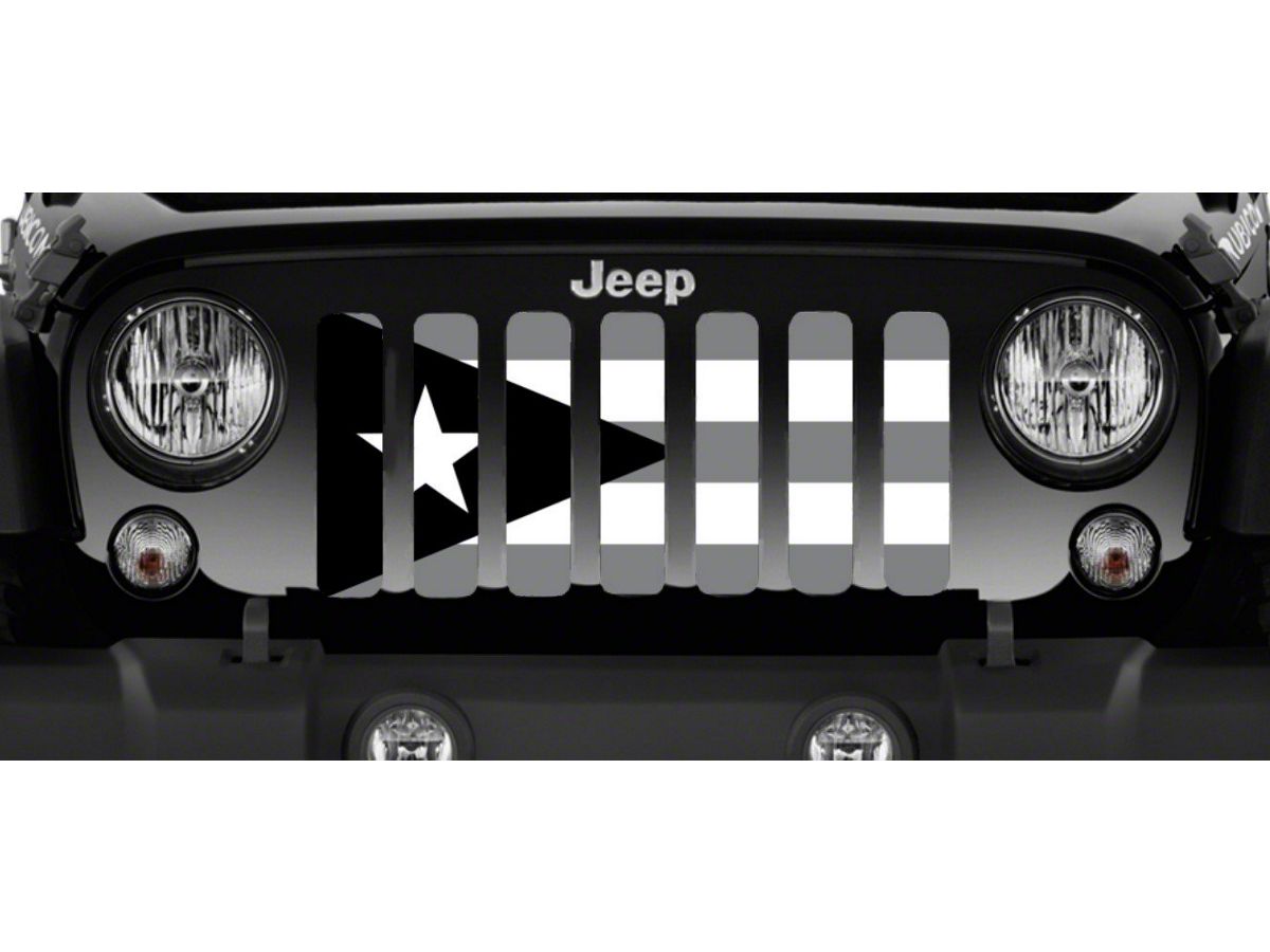 Jeep Wrangler Grille Insert; Puerto Rico Tactical Flag (87-95 Jeep Wrangler  YJ) - Free Shipping