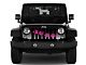 Grille Insert; Puppy Paw Prints Pink Diagonal (18-24 Jeep Wrangler JL w/o TrailCam)