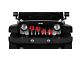Grille Insert; Puppy Paw Prints Red Diagonal (07-18 Jeep Wrangler JK)