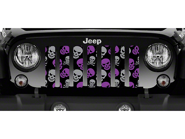 Grille Insert; Purple and Gray Skulls (20-23 Jeep Gladiator JT)