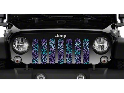 Grille Insert; Purple Leopard Print (20-24 Jeep Gladiator JT)