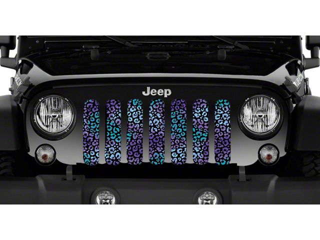 Grille Insert; Purple Leopard Print (87-95 Jeep Wrangler YJ)