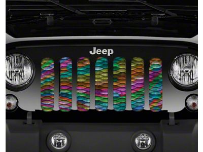 Grille Insert; Rainbow Mermaid Scales (87-95 Jeep Wrangler YJ)
