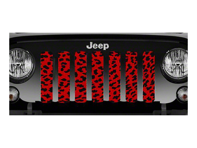 Grille Insert; Red Cheetah Print (20-23 Jeep Gladiator JT)