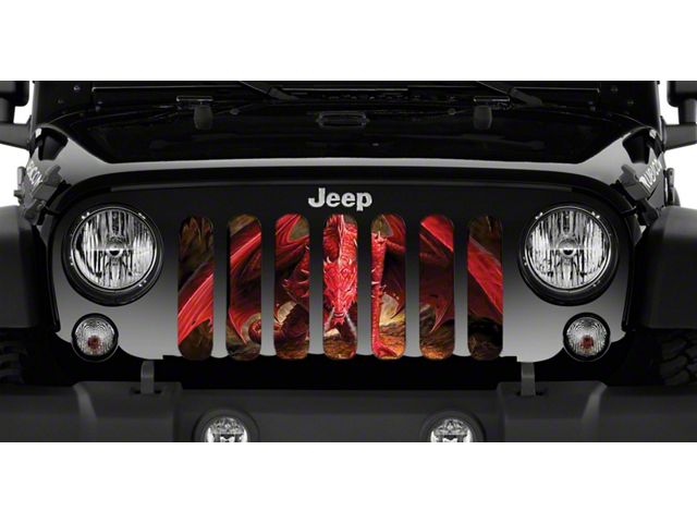 Grille Insert; Red Dragon (18-24 Jeep Wrangler JL w/o TrailCam)