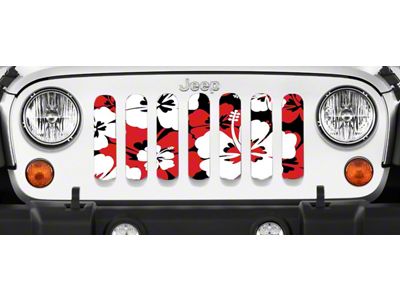 Grille Insert; Red Hawaiin Hibiscus (20-24 Jeep Gladiator JT)